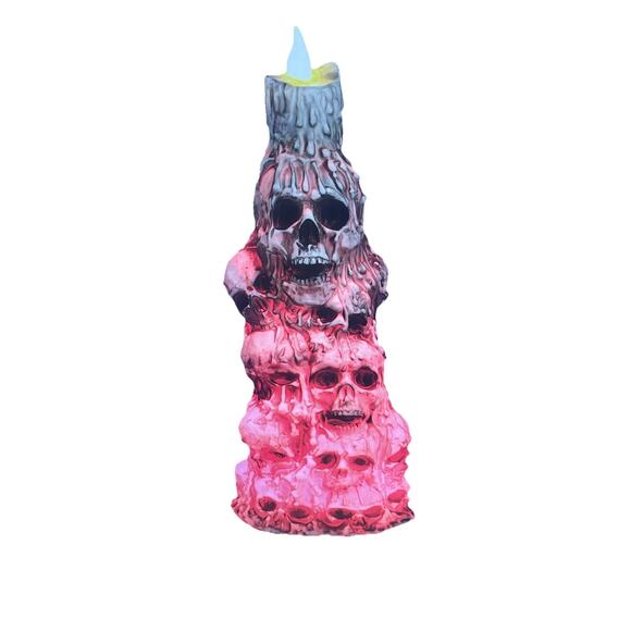 Haunted Living 3 ft Lighted Skull Stack Color Changing Halloween Home Decor New - Picture 4 of 8